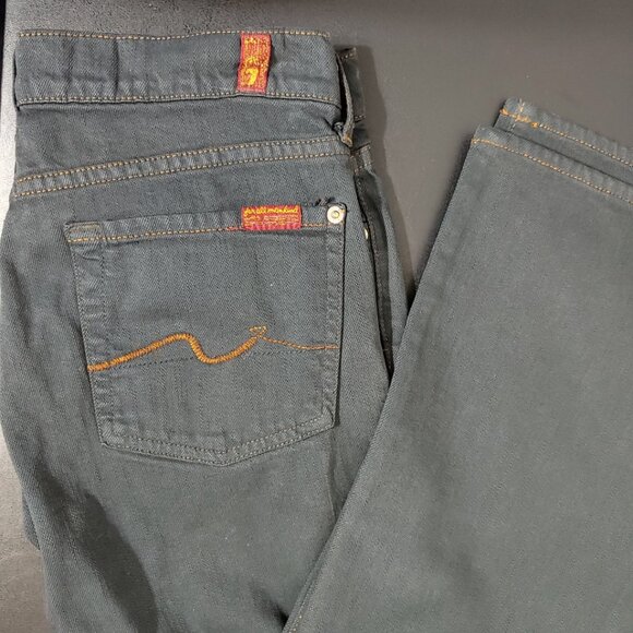 7 for all mankind size 28 Women's Bootcut midrise Jean Dark Wash Graphite - Picture 4 of 6